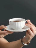 Popxstar  High End And Exquisite Ceramic Coffee Cups British Afternoon Tea Cups Pumpkin Cups Coffee Cup And Plate Set