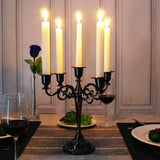 Popxstar  3Arm 5arm Metal Candelabra Candlestick Silver Golden Black European Elegant CandleHold for Centro De Mesa Decorativo De Comedor