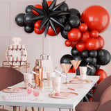 Popxstar  Black Red Theme Wedding Balloon Birthday Party Decoration Set Men's Birthday Anniversary Theme