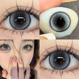 Popxstar  1 Pair Korean Lenses Contact Lenses with Prescription Green Lenses Eyes Colorful Beauty Lenses Yearly Use Natural Pupils
