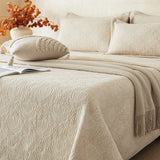 Popxstar  3Pcs Luxury Natural Cotton Linen Soft Comfortable Quilted Bedspread, Bed Cover, Mattress Topper, Bed Sheet, With Pillowcases