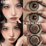Popxstar  2Pcs Colored Contact Lenses with Degree 0~-8.0 Brown Lens Eye Beauty Pupil Prescription Myopia Soft Black Lens
