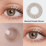Popxstar 1 Pair 14mm Colored Contact Lenses For Eyes Fashion Natural Brown Lenses Small Beautiful Pupil with Myopia Degree Yearly Use