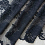Popxstar  1PC Black Lace Butterfy Curtain for Kitchen Sheer Voile Drape Cabinet Door Bay Window Hotel Pocket Blinds #E