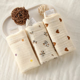 Popxstar Soft Absorbent Gauze Cotton Baby Square Towels Infant Wash Hand Face Towels Crepe Muslin Saliva Wipe Face Cloths for Babies