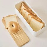 Cutting Board Lid Bread Box With Wooden Lid Spacious Container Bamboo Lid Food Storage Container Fresh Keeping Rectangular Shape