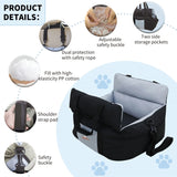 Dog Car Seat for Small Dogs Washable Pet Booster Car Seats with Safety Belt Puppy Travel Carrier Bed Black/Green up to 22 lbs