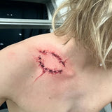 Halloween Red Fake Bite Mark Temporary Tattoos Cosplay Cover The Scar Waterproof Fake Tattoo Sticker for Woman Man