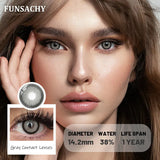 1 Pair Blue Color Contact Lenses Grey Pupils Fashion Natural Soft Lens Eye Makeup Contacts Cosmetics Color Lens Yearly