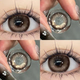 Popxstar Colored Contact Lens Nature Brown 2 Pcs Year New Lenses with Myopia Degree Grade 0.00- 8.00 Soft Lens