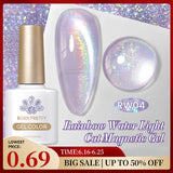 Popxstar 10ml Rainbow Purple Water Light Cat Magnetic Gel Nail Polish Shining Sliver-light Holographics Semi Permanent UV Gel