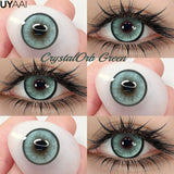 Popxstar 2PCS Color Contact Lenses with Prescription Natural Blue Contact Lens Brown Pupils Beauty Eyes Lenses CrystalOrb Series