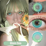 New 1 Pair Colored Contact Lenses with Degree Myopia Lenses Halloween Lenses Fashion Purple High Quality Beauty Pupil