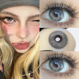 Two Large Black Eye Color Contact Lenses Prescription with Diopter Lenses with Eye Contact Lenses Student Animation Natural