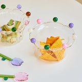 Popxstar Crown Bowl Salad Bowl Cute Bowl Fruit Plate Dish Glass Bowl Snack Candy Cake Bowl Ice Cream Cup Fruit Bowl Home Decor Storage