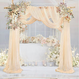 Popxstar Chiffon Champagne Beige Wedding Arch Draping for Ceremony Reception Decora Sheer Fabric Curtains for Party Stage Bridal Shower