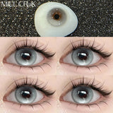 2PCS Colored Contacts Lenses Fashion Grey Lense Color Makeup With Diopters 0~-8.00 Degree High Quality Natural Pupils