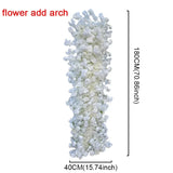 Popxstar White Cherry Blossom Rose Flower Row Runner Wedding Background Arch Deco Floral Arrangement Hanging Flower Row Centerpieces Ball