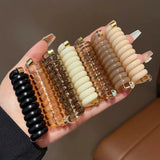 Popxstar 3/5/10Pcs Fashion Ponytail Elastic Hair Bands for Women Telephone Wire Hair Ties Scrunchies Hairbands Girls Hair Accessories