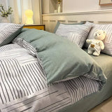 Popxstar  High-quality Home Pure Cotton Bedding Set 100% Cotton Skin-friendly Queen Duvet Cover Set with Sheets Comforter Cover Pillowcase