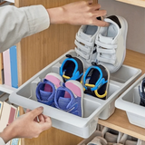 2PCS Practical Plastic 3 Grid Shoe Rack Nordic Style Space Saving Oblique Plug-In Shoe Storage Rack Large Shoes Holder Hotel