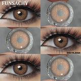 1 Pair Gray Lenses Colored Contacts for Eyes 14.0mm~14.5mm Contact Lenses Hazel Lenses Natural Beauty Cosmetic New Lens