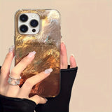 Korean Retro Gradual Gradient Aurora Iceberg Pattern Phone Case for iPhone 17 11 12 13 14 15 16 Pro Max XS XR 7 8 Plus 16e Cover