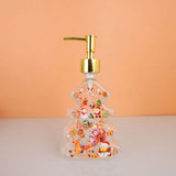 Popxstar  Christmas Design Glass Dispenser Bottle Refillable Pump for Shampoo Soap Lotion Holiday Bathroom Decor Gifts Vanity Organizer