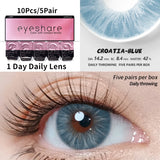 Popxstar 10Pcs=5Pair Color Contact Lenses for 1 Day Daily Lens Blue Contacts Daily Disposable High Wearing Comfort Brown Lenses