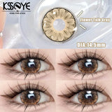 Popxstar  2Pcs Colored Contact Lenses Myopia Degree -0.00 to -8.00 Flower Talk Brown Eyes Beauty Pupil Gray Makeup Soft Lenses