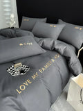 Popxstar  Nordic Luxury Egyptian Cotton Bedding Set King Queen Double Twin Size with Sheet Duvet Cover Pillowcases 1/2 People Bed Linens