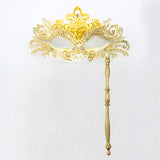 Mardi Gras Phoenix Tail Flower Masquerade Mask with Holding Stick Detachable Costume Mask Venetian Women Party Masks Halloween