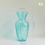 Popxstar Glass Table Vase Creative Flower Vase Decorative Glass Bottles Clear Glass Vases for Centerpieces Home Decor Nordic Vase