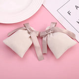 Popxstar 10pcs Beige Velvet Jewelry Packaging Pouches Bags Small Gift Ribbon Drawstring Bags Necklace Bracelet Earrings Storage Bag