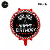 Popxstar  Racing Theme Party Decor Black and White Plaid Wheel Balloon Sport Car Traffic Light Balloon Kids Birthday Racing Party Supplies