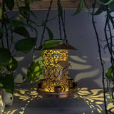 New Solar Outdoor Garden Light with Bird Feeder, Creative Hanging Landscape Lamp for Balcony Lighting & Bird Feeding