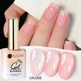 popxstar UR SUGAR 15ml Jelly Milky White Translucent Color Gel Polish Semi Permanent UV Gel Nail Art Soak Off Gel Varnish Latest Fashion