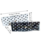 PVC Polka Dot Pencil Case Snap Button Closure Lightweight Storage Pouch Korean Style Durable Stationery Organizer Daily Use