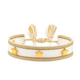 popxstar Hand Woven Bracelets Adjustable Studded Stars Bracelet Fashion Jewelry Gifts