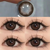 2PCS Brown Contact Lenses with diopters Natural Big Pupils cosmetics Beautiful Annual Color Contact Lenses  Fast Shipping