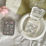 Popxstar Two Pack Contact Lens Case For Girls Portable Mini Contact Lens Box Contact Lens Container Soak Storage Kit