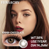Popxstar  2pcs New Colored Contact Lenses Fashion Yearly Gray Eyes Lenses Natural Blue Eye Lenses Green Pupils Makeup Eyes Lens