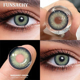Popxstar  1 Pair Dark Black Color Contact Lenses for Eyes Natural Brown Grey Eye Contacts Beautiful Pupils Makeup Lens Yearly Use