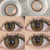 2PCS Brown Contact Lenses with diopters Natural Big Pupils cosmetics Beautiful Annual Color Contact Lenses  Fast Shipping
