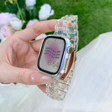 popxstar Laser Transparent Acrylic Strap for Apple Watch Band 42mm 46 41 38 45 44 49 40mm Women Bracelet for iWatch Series 10 9 8 7 6 5