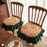 Velvet Fabric Ruffled Edge Cushion Thickened Tied Anti Slip Home Seat Cover Office Household Detachable Washable Seat Cushions
