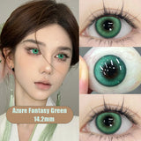 1 Pair Hot Sale Colored ContactLenses with Prescription Green Lris Myopia Lenses Degree 0~-8.00 Natural Soft Lenses