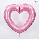 Popxstar  Love Heart Aluminum Film Balloon Peach Heart Foil Balloon Wedding Room Decor Bride To Be Photobooth Props Baloon Bridal Shower