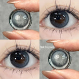 Popxstar 2PCS Colored Contact Circular Lenses Degree -0.00 to -8.00 Gray Eyes Beauty Pupil Nature Brown Makeup Lens