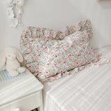 1 Piece Brief Pillowcase Ruffle Design Pillow Cover Floral Printed Princess Pillow Case
